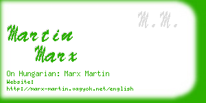 martin marx business card